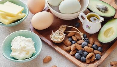 Alimentos permitidos en la dieta ceto.